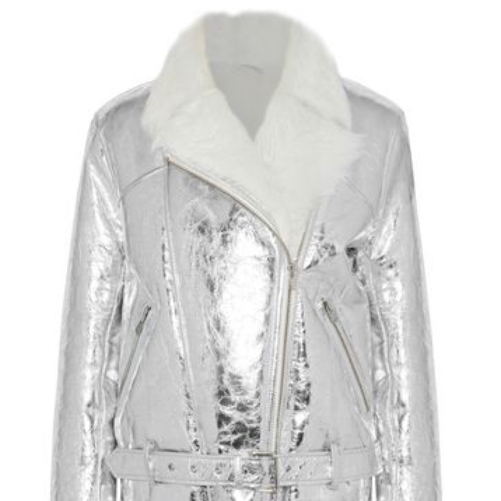 IRO Metallic Leather Biker Jacket